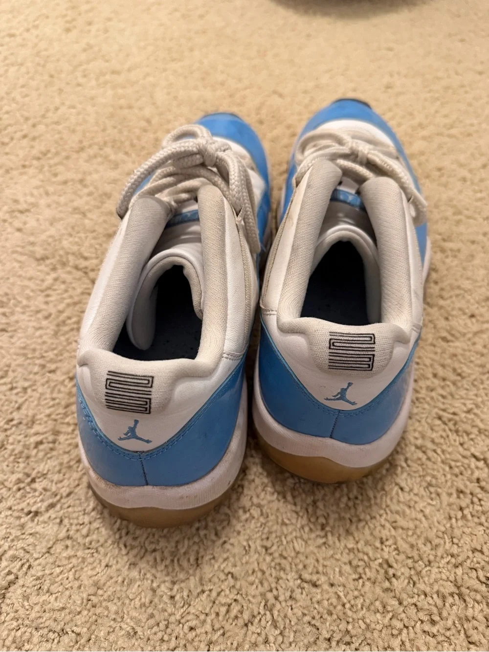 Jordan 11 Low Carolina/University Blue and White Athletic Sneakers Size 13